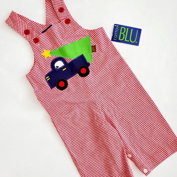 red and white checkered overalls